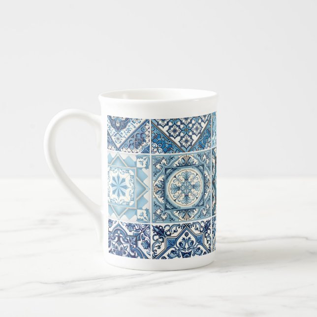 Taza De Porcelana Baldosas mediterráneas, portuguesas, azulejo, mall (Izquierda)