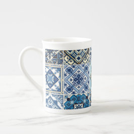 Taza De Porcelana Baldosas mediterráneas, portuguesas, azulejo, mall