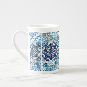 Taza De Porcelana Baldosas mediterráneas, portuguesas, azulejo, mall