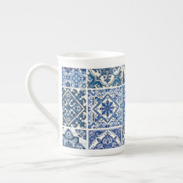 Taza De Porcelana Baldosas mediterráneas, portuguesas, azulejo, mall
