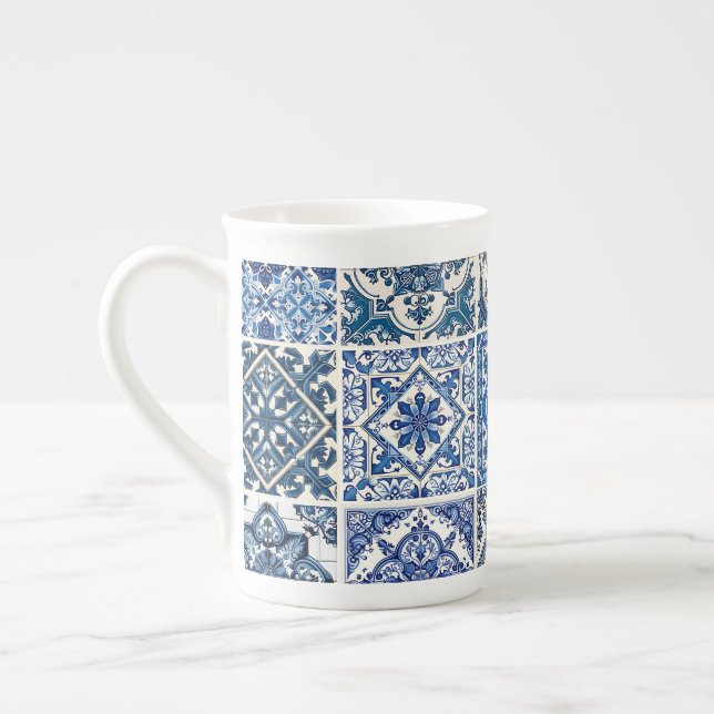 Taza De Porcelana Baldosas mediterráneas, portuguesas, azulejo, mall (Izquierda)