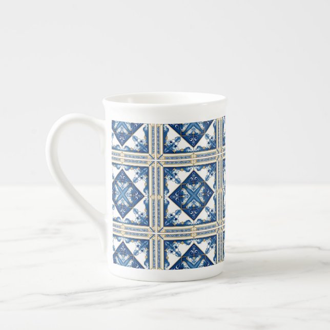 Taza De Porcelana Baldosas mediterráneas, portuguesas, azulejo, mall (Izquierda)