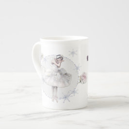 Taza De Porcelana Ballerina de cisne blanca con Rosas