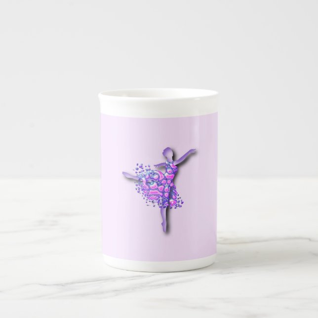 Taza De Porcelana Ballerina Mug Ballet Bailarina Mujer Púrpura (Frente)