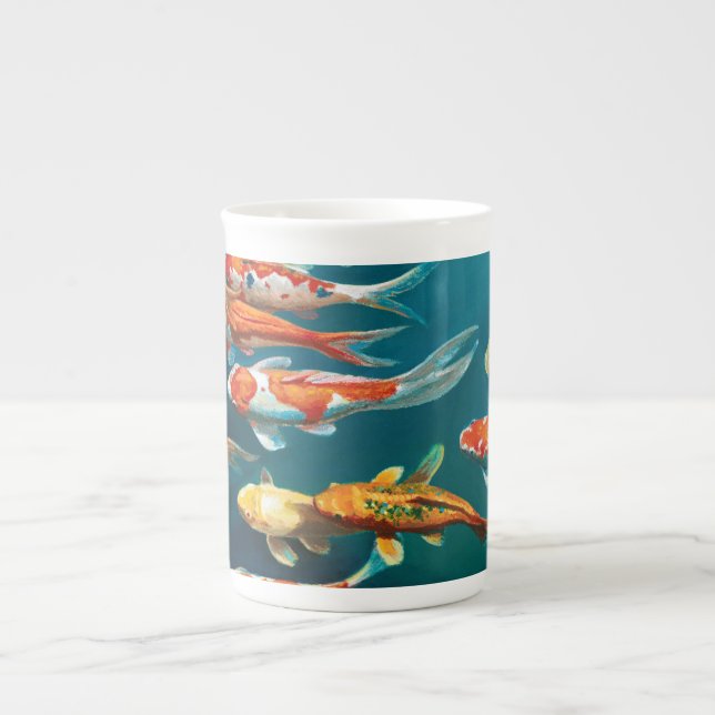 Taza De Porcelana Ballet Koi - (Frente)