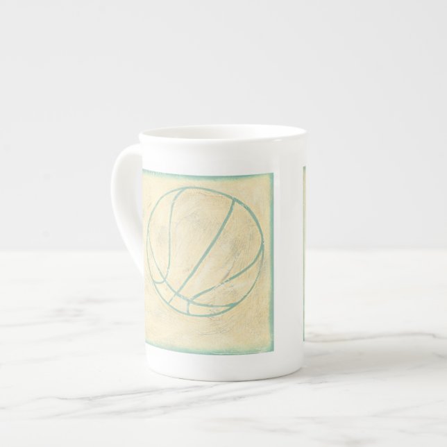 Taza De Porcelana Baloncesto azul por Chariklia Zarris (Izquierda)