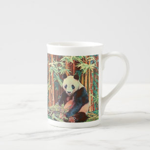 Taza De Porcelana Bamboo Panda