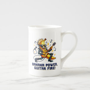 Taza De Porcelana Banana Rockstar Con Guitarra Jamming