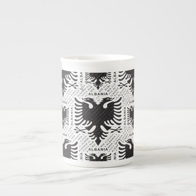 Taza De Porcelana Bandera albanesa 3 (Frente)