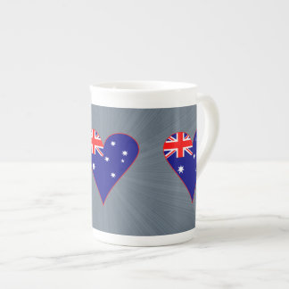 Taza De Porcelana Bandera australiana en forma de corazón funky con