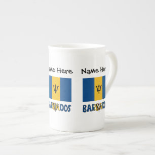 Taza De Porcelana Bandera Barbariana de Barbados Personalizada 