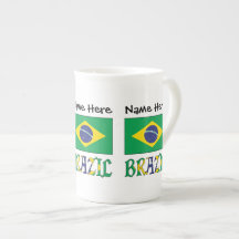 Bandera brasileña personalizada con nombre 
