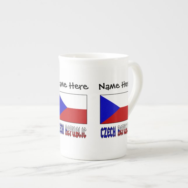 Taza De Porcelana Bandera checa personalizada (Derecha)