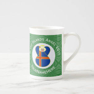 Taza De Porcelana Bandera de Åland Ángel Navidad