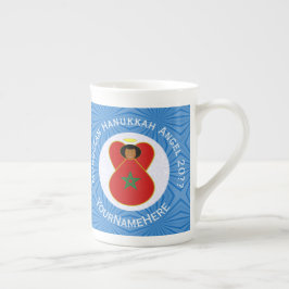 Taza De Porcelana Bandera de Angel Hanukkah marroquí personalizada