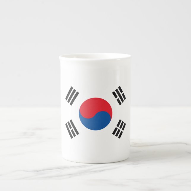 Taza De Porcelana Bandera de Corea del Sur inoxidable (Frente)