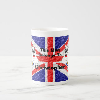 Taza De Porcelana Bandera de Jack del Sindicato Británico de Bulldog