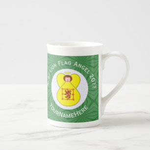 Taza De Porcelana Bandera de Navidad del Ángel Rampante Escocés Pers