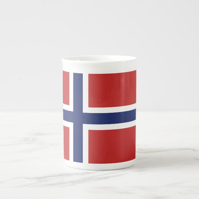 Taza De Porcelana Bandera de Noruega (Frente)