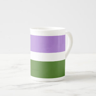Taza De Porcelana Bandera de orgullo genderqueer de SlipperyJoe lava