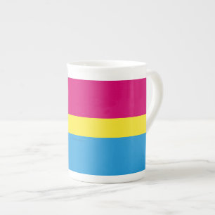 Taza De Porcelana bandera de orgullo pansexual SlipperyJoe rosa ámba