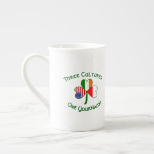 Taza De Porcelana Bandera de trébol personalizada americano irlandés