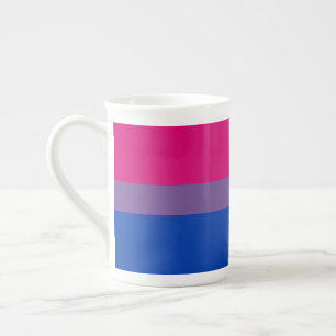 Taza De Porcelana Bandera del orgullo bisexual de SlipperyJoe's lava