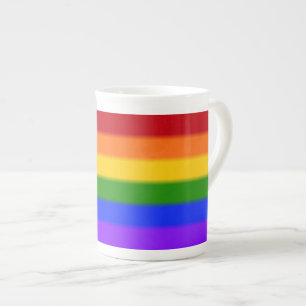Taza De Porcelana Bandera del orgullo gay caído