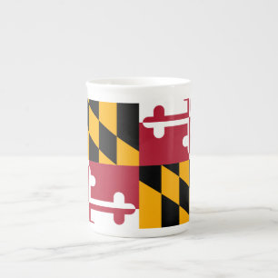 Taza De Porcelana Bandera festiva del estado de Maryland