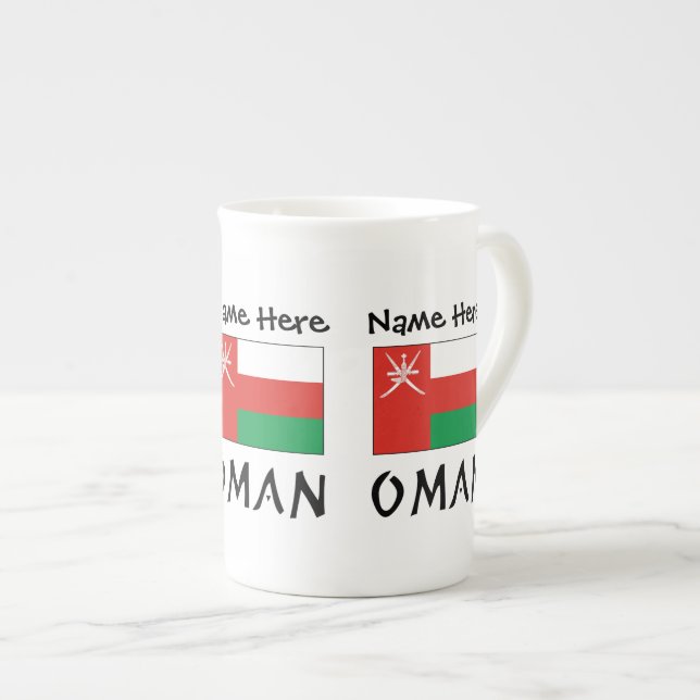 Taza De Porcelana Bandera Imani de Omán personalizada (Derecha)