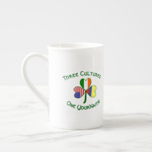 Taza De Porcelana Bandera Irlandesa Colombiana Americana Trébol Pers
