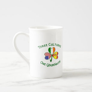 Taza De Porcelana Bandera Irlandesa Española Americana Trébol Person