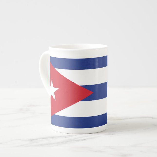 Taza De Porcelana Bandera llana de Cuba (Izquierda)