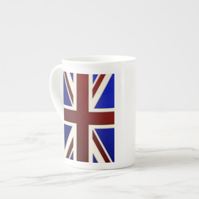 Taza De Porcelana Bandera metálica de Union Jack (Izquierda)