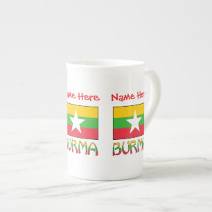 Taza De Porcelana Bandera personalizada de Birmania Myanmar