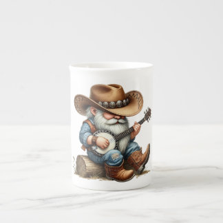 Taza De Porcelana Banjo Jugando Cowboy Gnome Mug