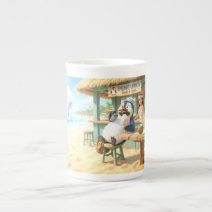 Taza De Porcelana Bar de playa del pingüino