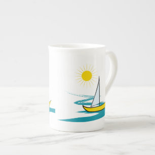 Taza De Porcelana Barca de vela