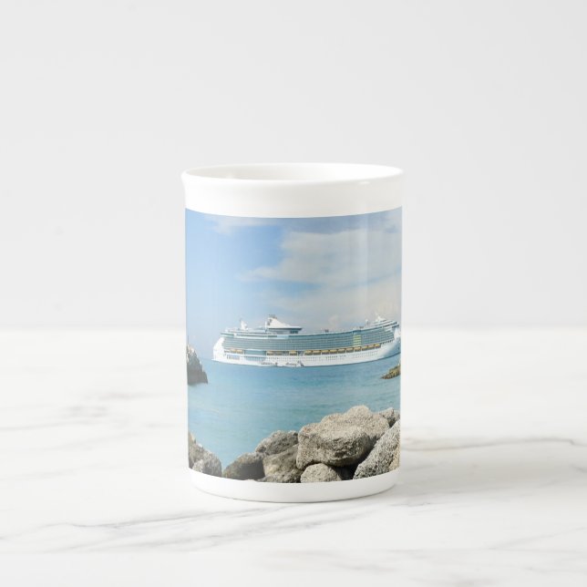 Taza De Porcelana Barco de cruceros en CocoCay (Frente)
