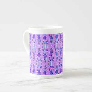 Taza De Porcelana Batik tribal - Lavanda, azul y violeta