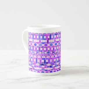 Taza De Porcelana Batik tribal - sombras de la púrpura violeta