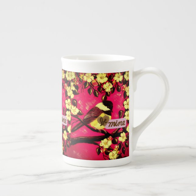 Taza De Porcelana Be Mine Chickadee Cup (Derecha)