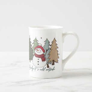 Taza De Porcelana Bebé de nieve hace frío afuera