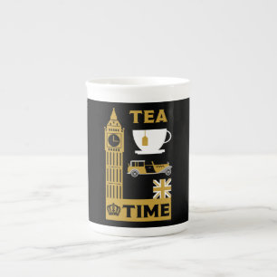 Taza De Porcelana Bebedores de Té Clásico Británico