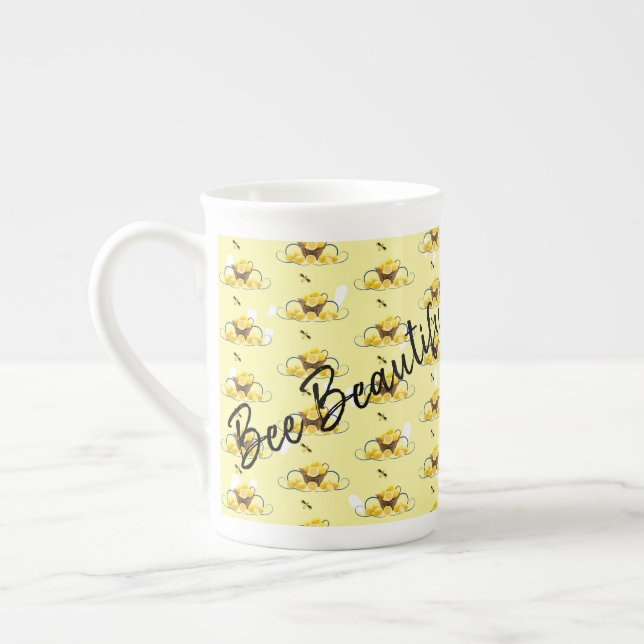 Taza De Porcelana Bee Beautiful Specialty Mug (Izquierda)