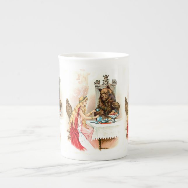 Taza De Porcelana Belleza en rosa y la bestia (Frente)