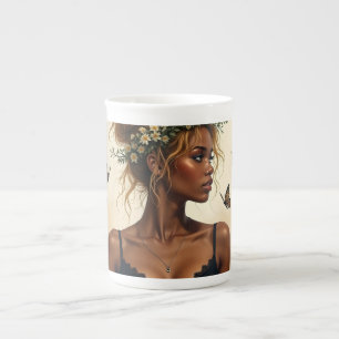 Taza De Porcelana Belleza Etérea en Flor