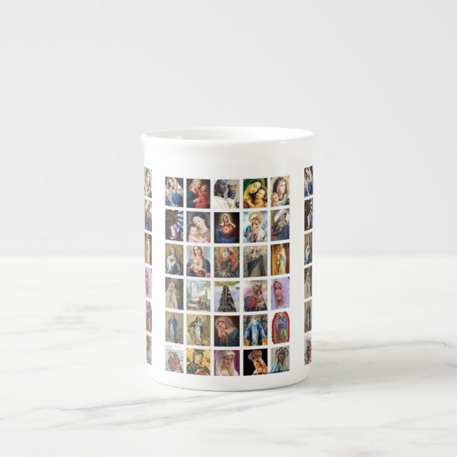 Taza De Porcelana Bendita Mary Collage Coffee Mug (Frente)