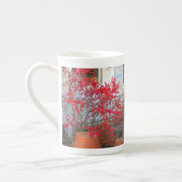 Taza De Porcelana Berries rojas de invierno - Viñedo de Martha