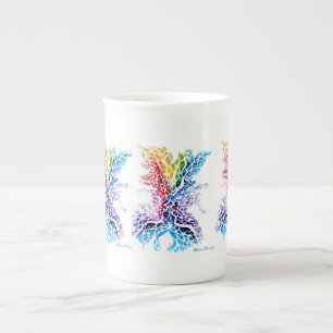 Taza De Porcelana Beso colorido